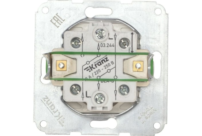 Выключатель Kranz DEA-B DEA 2кл прох. с/у 10а мех. белый [KR-78-0207]