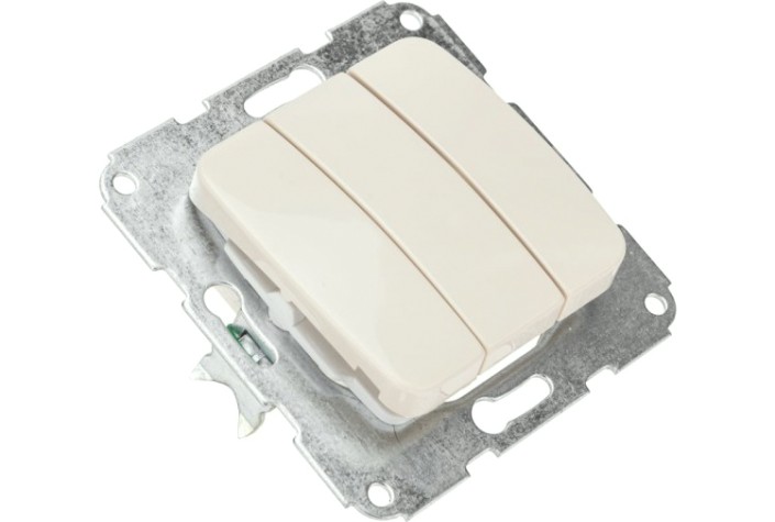 Выключатель Kranz DEA-B DEA 3кл с/у 10а мех. беж [KR-78-0234]