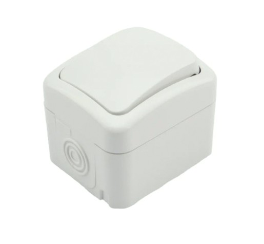 Выключатель Kranz KR-78-0603 проходной Mini OG IP54, о/у, белый Выключатель Kranz KR-78-0603 проходной Mini OG IP54, о/у, белый