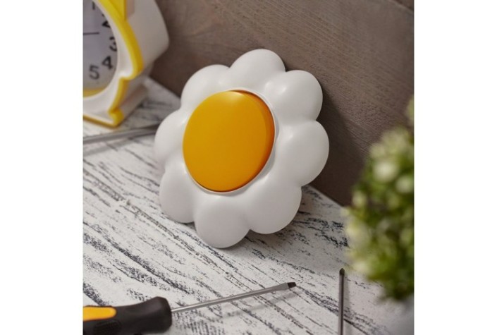 Выключатель Kranz KR-78-0620 одноклавишный HAPPY с/у, Ромашка, желтый/белый