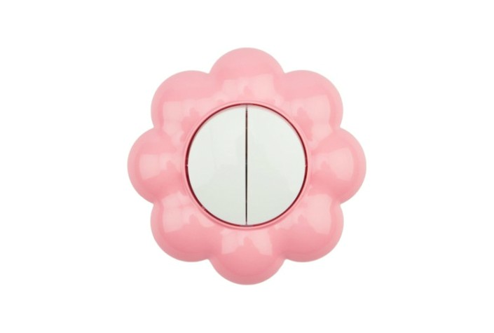 Выключатель Kranz KR-78-0624 двухклавишный HAPPY с/у, Цветок, белый/розовый Выключатель Kranz KR-78-0624 двухклавишный HAPPY с/у, Цветок, белый/розовый