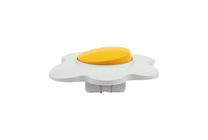 Выключатель Kranz KR-78-0629 одноклавишный HAPPY с/у, Яичница, желтый/белый