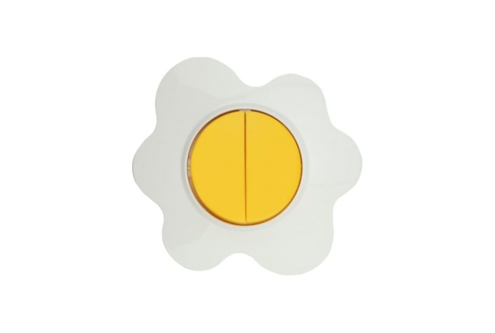 Выключатель Kranz KR-78-0630 двухклавишный HAPPY с/у, Яичница, желтый/белый Выключатель Kranz KR-78-0630 двухклавишный HAPPY с/у, Яичница, желтый/белый