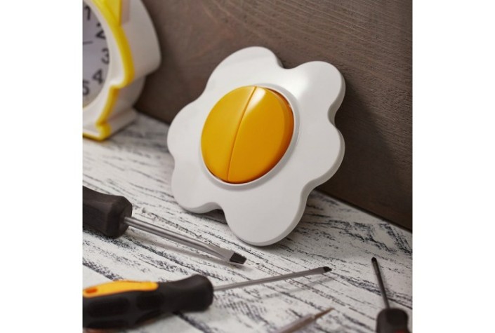 Выключатель Kranz KR-78-0630 двухклавишный HAPPY с/у, Яичница, желтый/белый