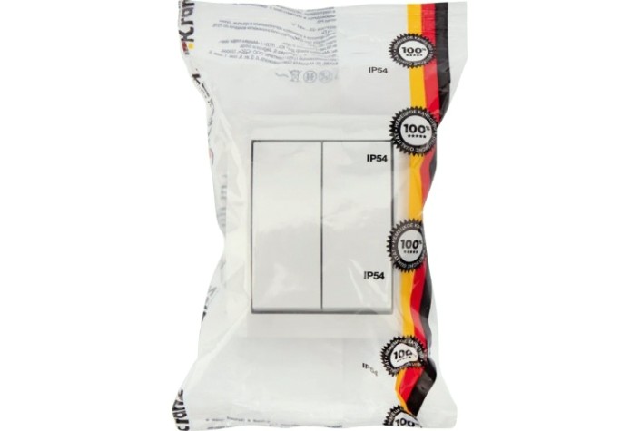 Выключатель Kranz KR-78-0832 двухклавишный INDUSTRIAL IP54, о/у, белый Выключатель Kranz KR-78-0832 двухклавишный INDUSTRIAL IP54, о/у, белый