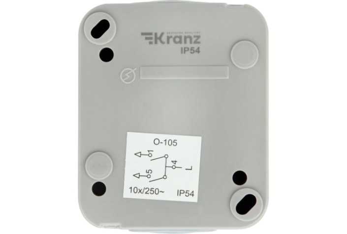 Выключатель Kranz KR-78-0833 двухклавишный Mini OG IP54, о/у, серый Выключатель Kranz KR-78-0833 двухклавишный Mini OG IP54, о/у, серый