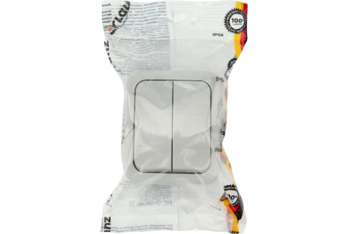 Выключатель Kranz KR-78-0833 двухклавишный Mini OG IP54, о/у, серый Выключатель Kranz KR-78-0833 двухклавишный Mini OG IP54, о/у, серый