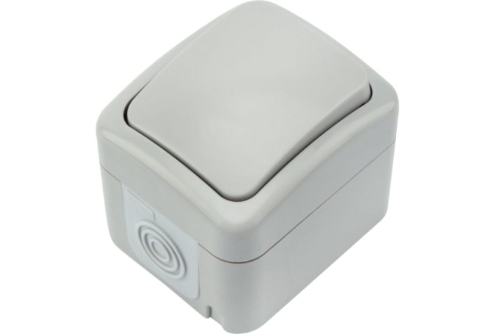 Выключатель Kranz KR-78-0835 одноклавишный Mini OG IP54, о/у, серый Выключатель Kranz KR-78-0835 одноклавишный Mini OG IP54, о/у, серый