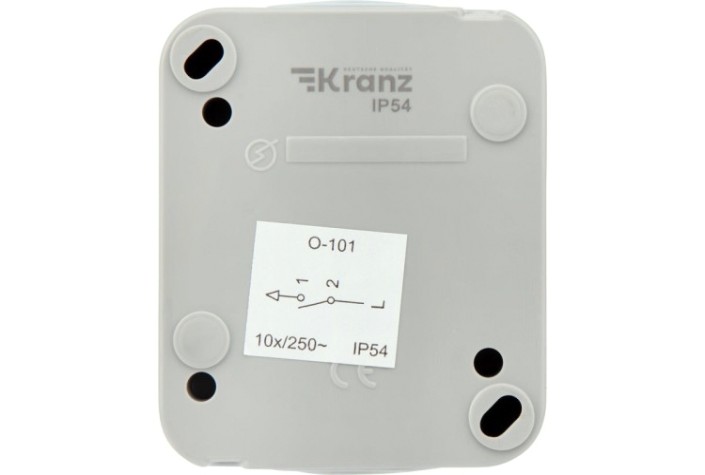 Выключатель Kranz KR-78-0835 одноклавишный Mini OG IP54, о/у, серый Выключатель Kranz KR-78-0835 одноклавишный Mini OG IP54, о/у, серый