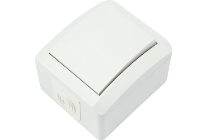 Выключатель Kranz KR-78-0836 проходной INDUSTRIAL IP54, о/у, белый Выключатель Kranz KR-78-0836 проходной INDUSTRIAL IP54, о/у, белый