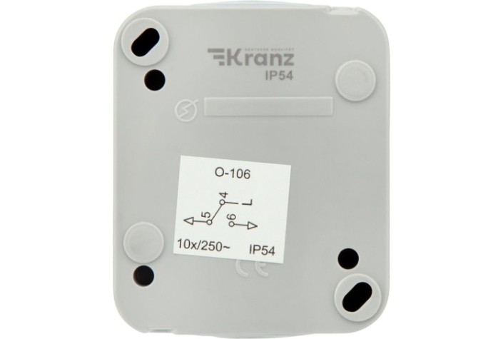 Выключатель Kranz KR-78-0837 проходной Mini OG IP54, о/у, серый