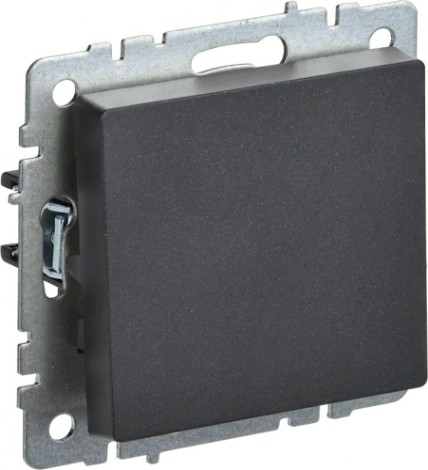 Выключатель одноклавишный IEK BRITE ВС10-1-4-БрЧ 10А самовозвратный, черный [BR-V14-0-10-K02]