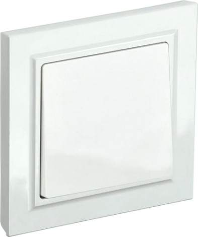 Выключатель одноклавишный IEK BRITE ВСР10-1-0-БрБ 10А в сборе, белый [BR-V10-0-10-K01-F]