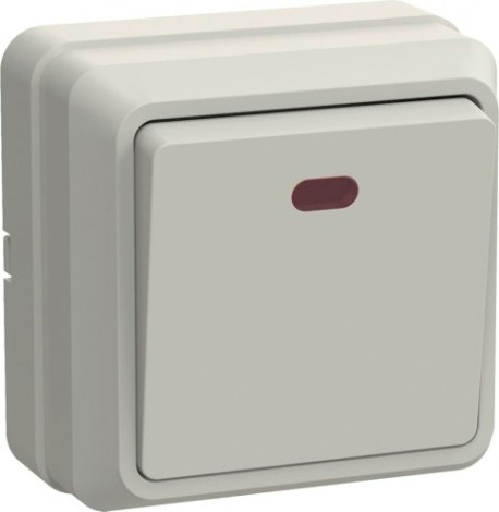 Выключатель одноклавишный IEK Октава ВС20-1-1-ОКм 10А IP20 с индикацией, кремовый [EVO11-K33-10-DC]