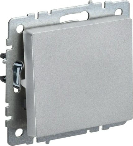 Выключатель одноклавишный IEK RITE ВС10-1-4-БрА 10А самовозвратный алюм. [BR-V14-0-10-K47]