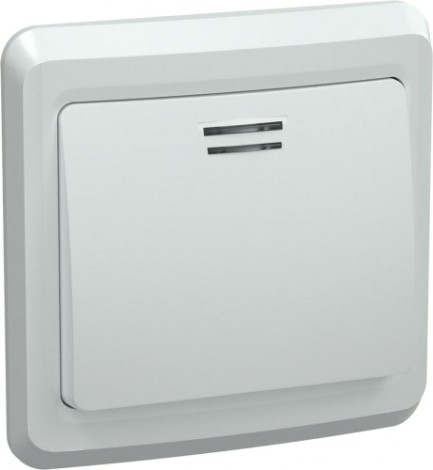 Выключатель одноклавишный IEK Вега ВС10-1-1-ВБ 10А IP20 с индикацией, белый [EVV11-K01-10-DM]