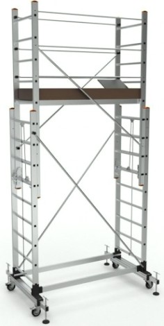 Вышка-тура алюминиевая Sarayli 2x 9 + 2x 9 с подъемным механизмом [5309]