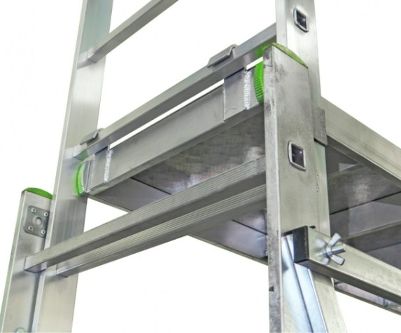 Вышка-тура алюминиевая Sarayli 2x 9 + 2x 9 с подъемным механизмом [5309]