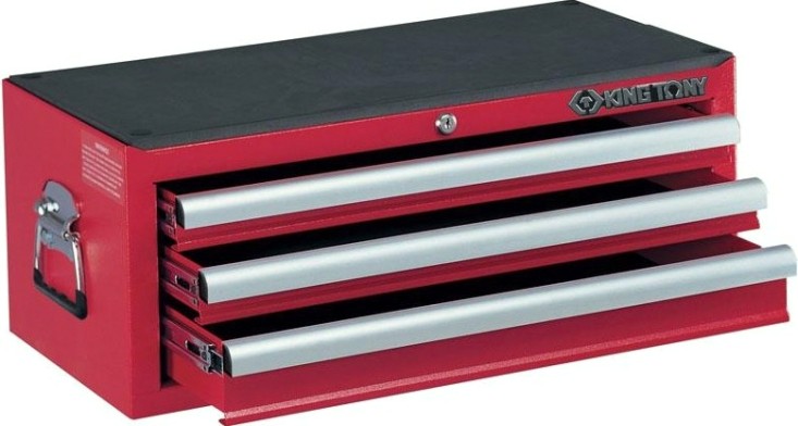 Ящик для инструмента KING TONY 87421-3B 3 выдвижных ящика, красных