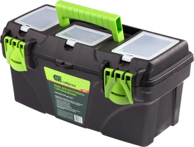 Ящик для инструмента СИБРТЕХ 16”, с органайзерами [90807]