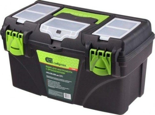 Ящик для инструмента СИБРТЕХ 18 ”, с органайзерами [90808]