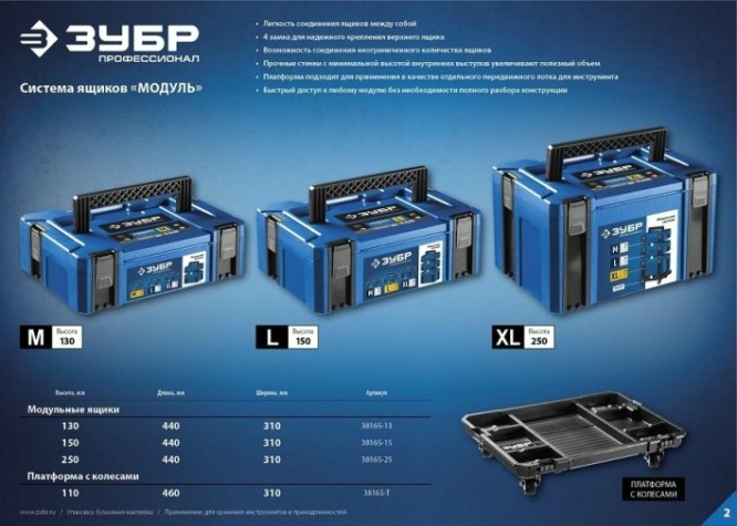 Ящик для инструмента ЗУБР МОДУЛЬ-15 профессионал [38165-15]