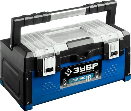 Ящик для инструмента ЗУБР СПУТНИК-18 металлический, профессионал [38153-18]