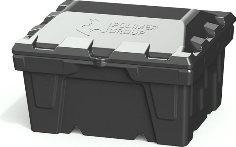 Ящик для песка и химикатов POLIMER GROUP 250 л с крышкой [черный]