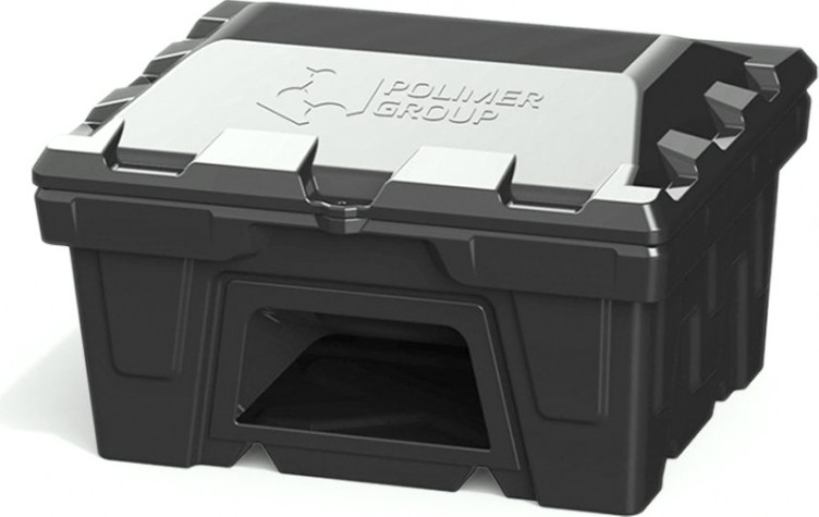 Ящик для песка и химикатов POLIMER GROUP 250 л с крышкой и дозатором [черный]