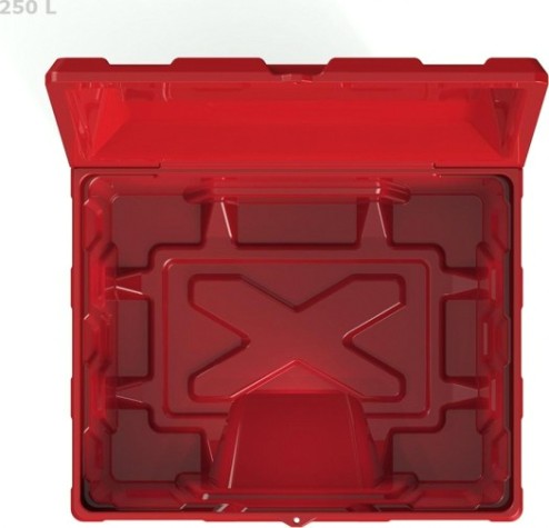 Ящик для песка и химикатов POLIMER GROUP 250 л с крышкой и дозатором [красный]