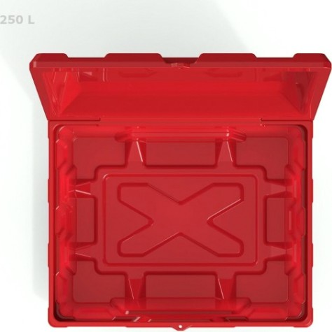 Ящик для песка и химикатов POLIMER GROUP 250 л с крышкой [красный]