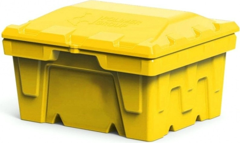 Ящик для песка и химикатов POLIMER GROUP 250 л с крышкой [желтый]