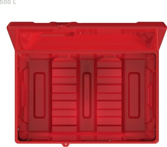 Ящик для песка и химикатов POLIMER GROUP 500 л с крышкой [красный]