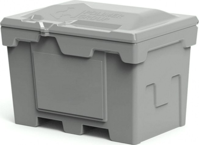Ящик для песка и химикатов POLIMER GROUP 500 л с крышкой [серый]