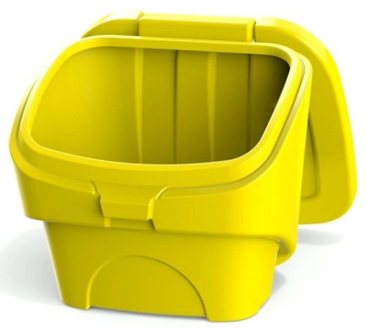 Ящик для песка и химикатов POLIMER GROUP 90 л с крышкой [желтый]