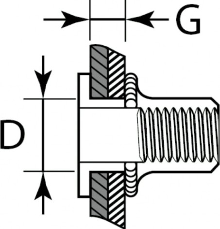 Заклепка резьбовая с насечками KRAFTOOL Nut-R M4 стальная уменьш. бортик 1000 шт [311708-04]