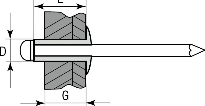 Заклепка стальная ЗУБР 4,8 х 10 (уп. 500 шт.) [31312-48-10]