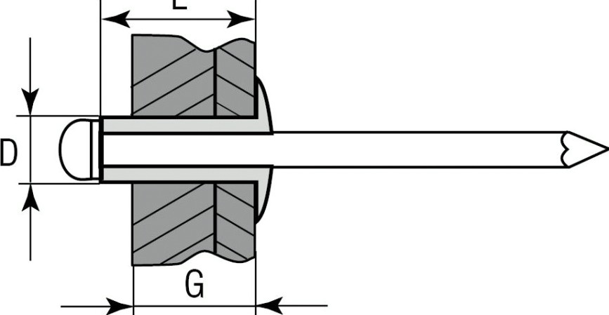 Заклепка стальная ЗУБР 4,8 х 12 (уп. 500 шт.) [31312-48-12]