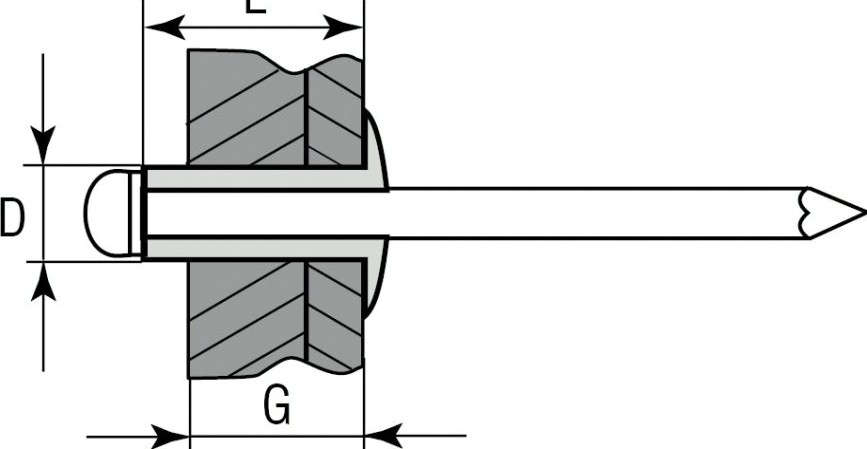 Заклепка стальная ЗУБР 4,8 х 16 (уп. 500 шт.) [31312-48-16]