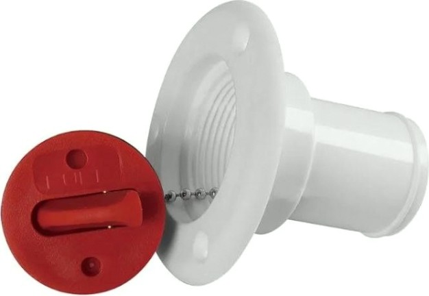 Заливная горловина топливного бака SEAFLO белая, патрубок 40 мм [SFCF1-01]