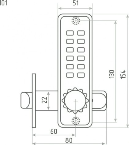 Замок накладной кодовый НОРА-М 101 с блокир. автозапирания "Старая бронза" [7314]