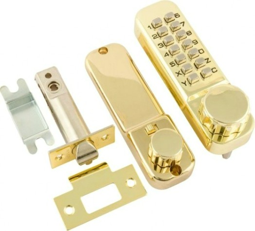 Замок накладной кодовый НОРА-М 101 с блокир. автозапирания "Золото" [7312]