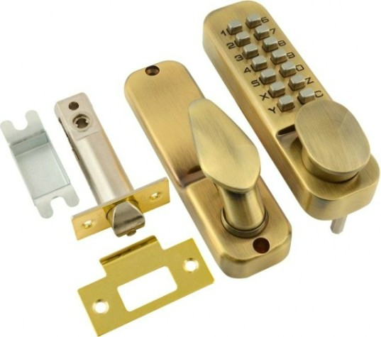 Замок накладной кодовый НОРА-М 231 с блокир. автозапирания "Старая бронза" [7328]