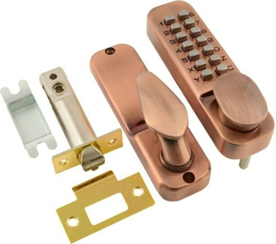 Замок накладной кодовый НОРА-М 231 с блокир. автозапирания "Старая медь" [7331]