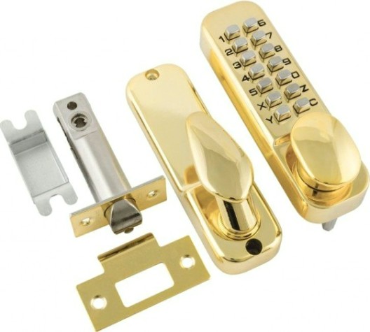 Замок накладной кодовый НОРА-М 231 с блокир. автозапирания "Золото" [7327]