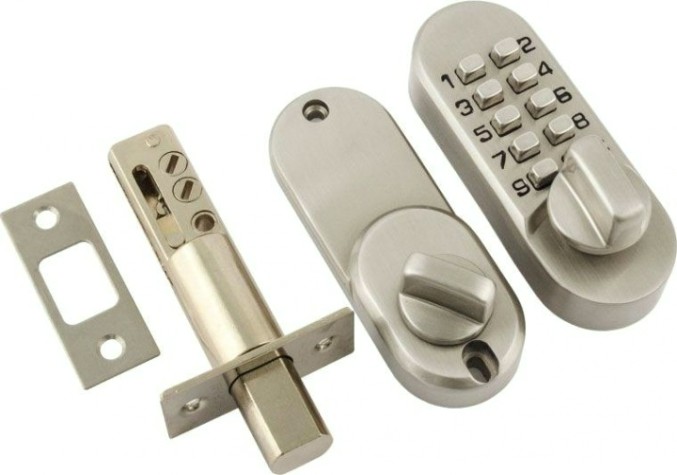 Замок накладной кодовый НОРА-М 600 "Матовый хром" [8690]