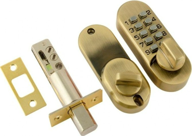 Замок накладной кодовый НОРА-М 600 "Старая бронза" [8698]