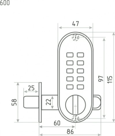 Замок накладной кодовый НОРА-М 600 "Золото" [9137]