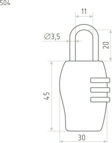 Замок навесной кодовый НОРА-М 504 для чемодана "Желтый" 30 мм [14937]