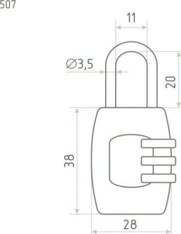 Замок навесной кодовый НОРА-М 507 для чемодана "Черный" 28 мм [14940]